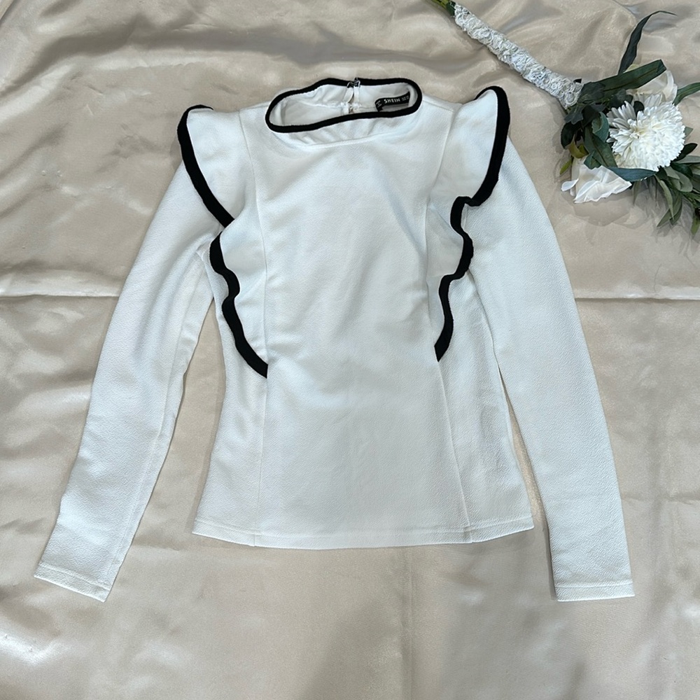 Black & White Ruffle Top